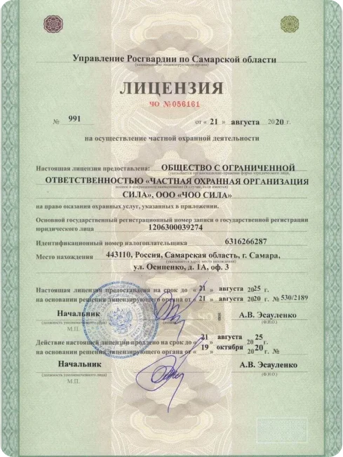 Лицензия МВД РФ #1